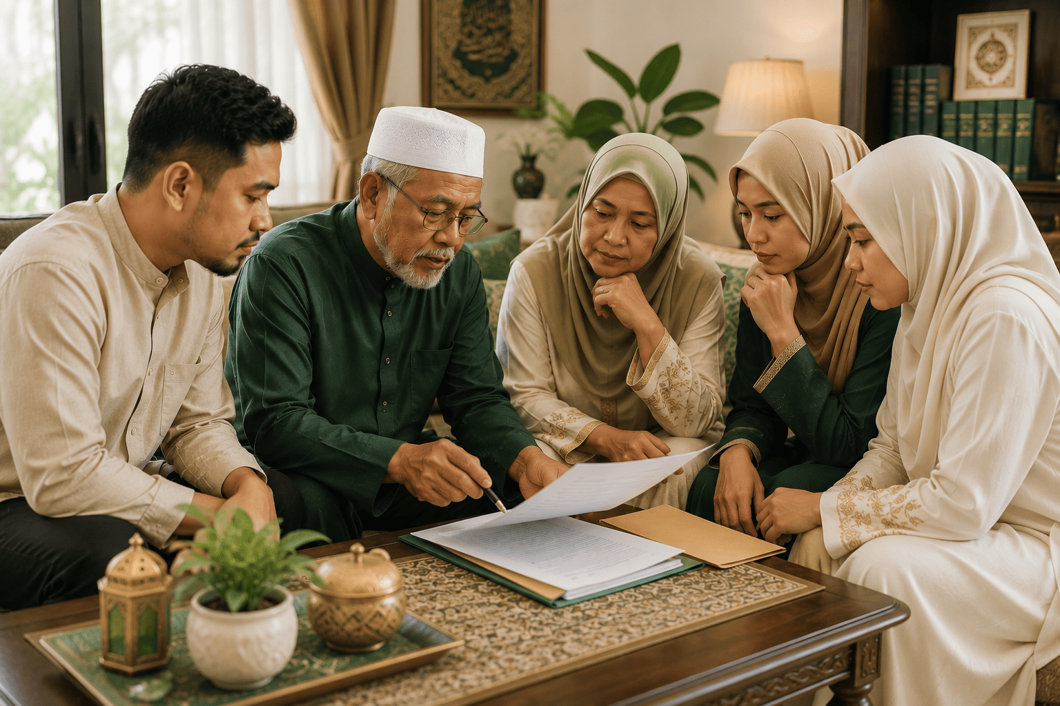 Keluarga membincangkan persediaan SmartFaraid